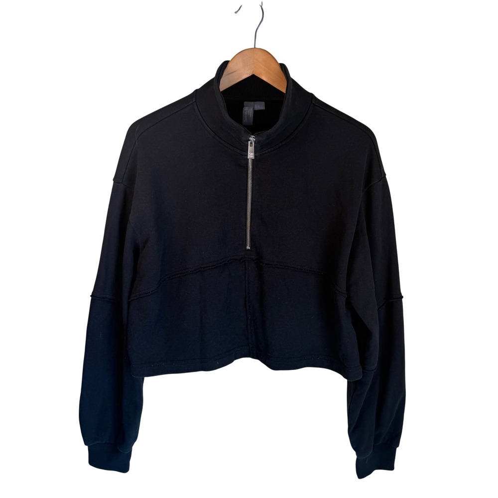 Sweaty Betty Revive Half Zip Sweatshirt Womens L‎ Black Activewear Streetwear